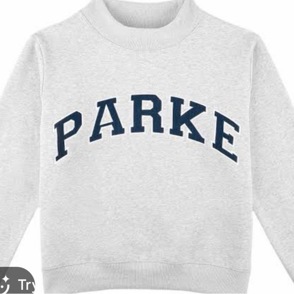 Parke OG Mockneck Light Gray Sweatshirt with Navy Logo